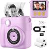Kids Camera Instant Print, Safe Toddler Camera, HD Digital Cameras 16X Digital Zoom & 32G SD Card, 2.4Screen Instant Print Cameras for Kids, 4 5 6 7 8 9 10 Year Old Girl & Boy Birthday Gifts, Purple view 1