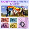 Kids Camera Instant Print, Safe Toddler Camera, HD Digital Cameras 16X Digital Zoom & 32G SD Card, 2.4Screen Instant Print Cameras for Kids, 4 5 6 7 8 9 10 Year Old Girl & Boy Birthday Gifts, Purple view 3