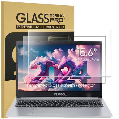2-Pack Tempered Glass Screen Protector for HP Laptop 15.6, HP Pavilion/Envy 15.6, Dell Inspiron 15, Lenovo Ideapad 15, Acer Aspire 5, Chromebook 15.6 & Other 15.6 16:9 Laptop (345x194mm/ W x H)