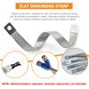 FOURUB Flat Tinned Copper Wires Shielding Sleeving,Wire Cable Braided Sleeve Shield Metal Ground Straps EMI/RFI Mesh Protect (Silver, 5/16"-22ft) view 4
