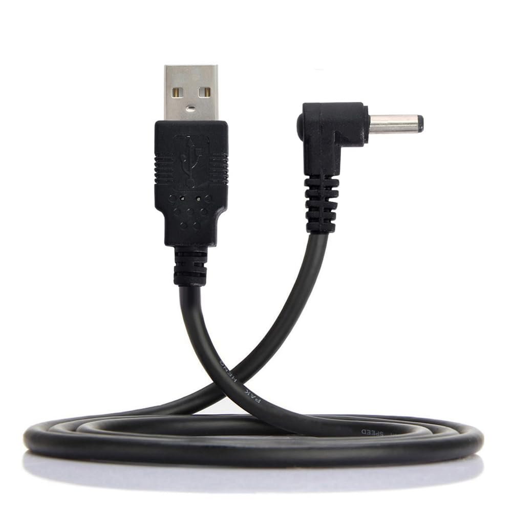 NFHK USB 2.0 Male to Right Angled 90 Degree 3.5mm 1.35mm DC Power Plug Barrel 5v Cable 100cm