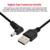 NFHK USB 2.0 Male to Right Angled 90 Degree 3.5mm 1.35mm DC Power Plug Barrel 5v Cable 100cm view 3
