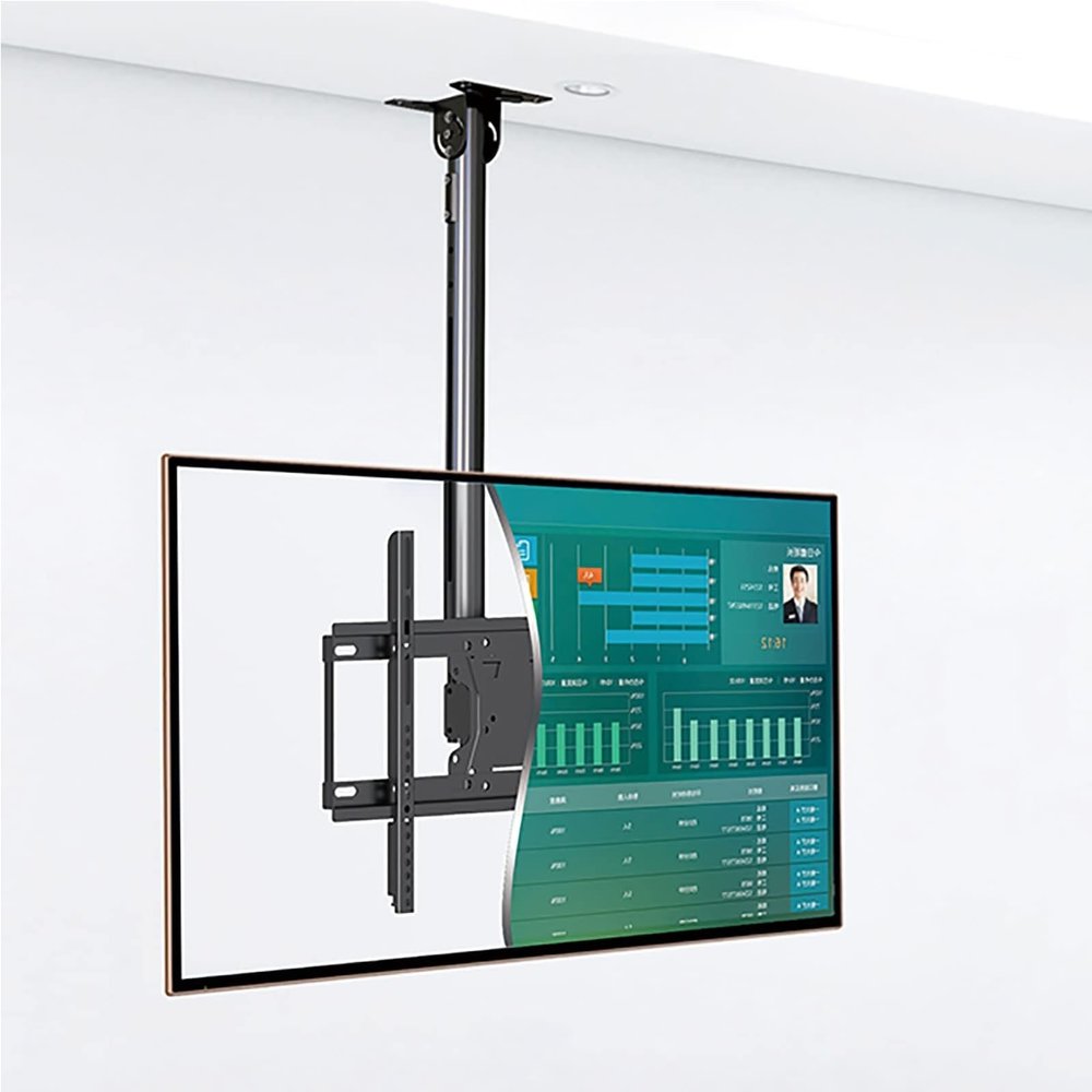 THEGA Adjustable Ceiling TV Mount Bracket - Full Motion 360 Rotation Tilt Swivel Ceiling TV Mount, Fits Most 26-65 Inch LED Screens, Adjustable Tilt TV Ceiling Mount