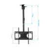 THEGA Adjustable Ceiling TV Mount Bracket - Full Motion 360 Rotation Tilt Swivel Ceiling TV Mount, Fits Most 26-65 Inch LED Screens, Adjustable Tilt TV Ceiling Mount view 2