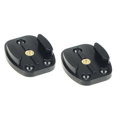 BGNing CNC Aluminum Flat Surface Mount w/Tripod cam Adapter (Black) Compatible with GoPro Hero3/3+/4/5/6/7/8/9/MAX, Insta360 ONE R, Osmo Action (2pcs Brass Screw)