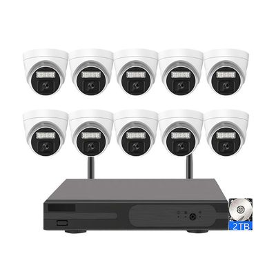 10CH 5MP Wireless WiFi CCTV Surveillance Camera System with 2T Hard Disk, Outdoor Full HD Home Security Camera Kit with Two Way Audio, Color Night Vision, Human Detection