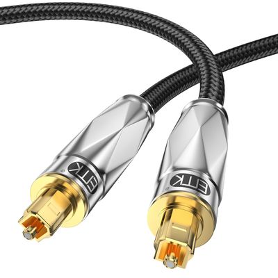 EMK Optical Cable for Soundbar to Tv, Optical Audio Cable Toslink Optical Cable Fibre Optic Cable for Soundbar,TV, Home Theater, DVD Player (16.5Ft/5M)