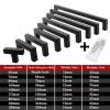 JCAKES Black Cabinet Handle Square Furniture Hardware Stainless Steel Kitchen Door Knobs Cupboard Wardrobe Drawer Pulls 1Pcs view 3