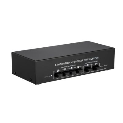 4 in 2 Out Amplifier Passive Switch Selector Speaker Splitter Stereo Switcher Box Selector Switcher Amplifier Speaker Selector
