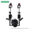 Seafrogs ST-100 PRO Lighting Strobe Kit. Includes 2X ST-100 Pro Strobe, 2X Float Balls, 4X Extension Bars, 2X Optical Fiber Cable, 1x Aluminium Tray for SeaFrogs housing with Fiber Optic Port view 2