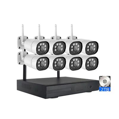 8CH Outdoor Wireless WiFi Security Camera System with 8 Cameras and 2T Hard Disk, 3MP HD Home Surveillance Camera NVR Kit with Motion Detection, Remote Viewing