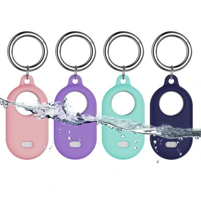 Aircawin for Samsung Galaxy SmartTag2 Case Cover(4 Pack),SmartTag2 Holder Case,Anti-Lost Silicone Full Protective Case for Smart Tag 2 Holder Cover with Keychain for Keys/Bags/Pets/Luggage/Valuables
