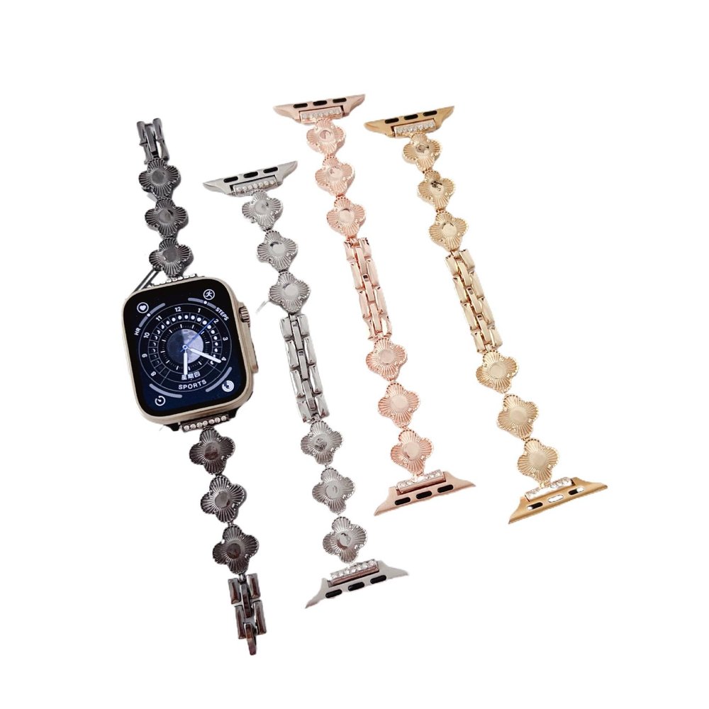 Wristband for Apple Watch 38mm 40mm 41mm 42mm 44mm 45mm 49mm Stainless Steel Accessory Wristband for IWatch 9/8/7/6/5/4/3/2/1/SE Series Women (Silver,42-44-45-49 MM)