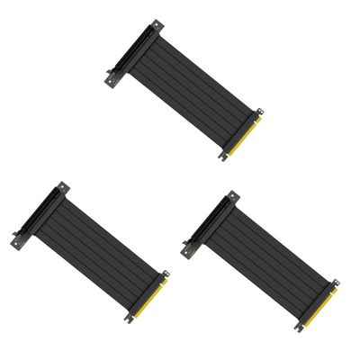 Uonlytech 3pcs Graphics Extension Cable High Shielding Pcie Cable Riser for Computer Pci-e