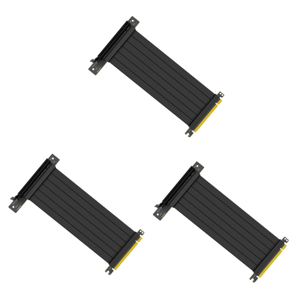 Uonlytech 3pcs Graphics Extension Cable High Shielding Pcie Cable Riser for Computer Pci-e