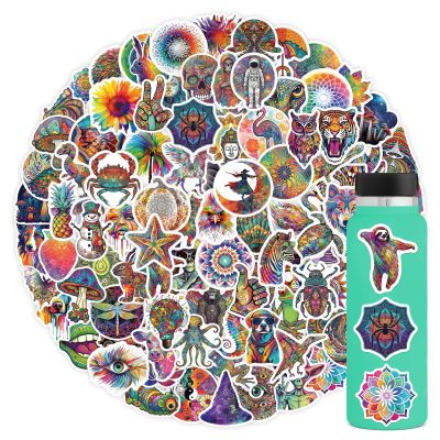 105 Pcs Trippy Stickers Hippie Stickers for Adults,Cool Decals Peace Love Sticker for Teens,Vinyl Waterproof Sticker for Water Bottle Laptop Skateboard