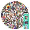 105 Pcs Trippy Stickers Hippie Stickers for Adults,Cool Decals Peace Love Sticker for Teens,Vinyl Waterproof Sticker for Water Bottle Laptop Skateboard view 1