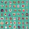 105 Pcs Trippy Stickers Hippie Stickers for Adults,Cool Decals Peace Love Sticker for Teens,Vinyl Waterproof Sticker for Water Bottle Laptop Skateboard view 2