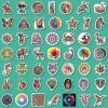 105 Pcs Trippy Stickers Hippie Stickers for Adults,Cool Decals Peace Love Sticker for Teens,Vinyl Waterproof Sticker for Water Bottle Laptop Skateboard view 3