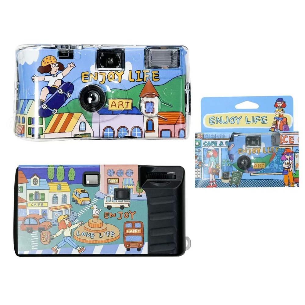 LFANI Disposable Film Camera - Flash Included, Easy-to-Use Single-Use Camera for Memorable Moments, Cute Designs with Multiple Options, Perfect for Parties, Events, and Traveling 12 Exposures
