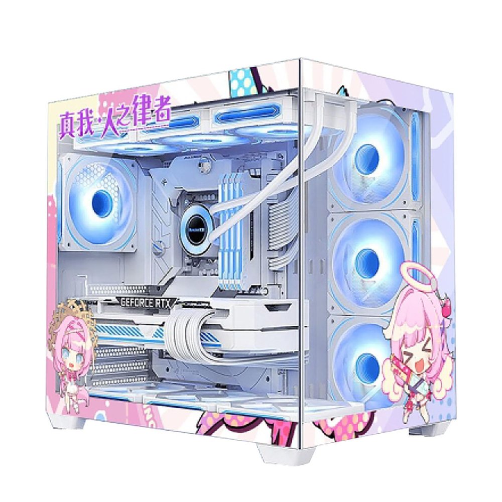 upim Computer Cases,Mid-Tower PC Gaming Case ATX/M-ATX/ITX - Front I/O USB 3.0 /Type-C Port - 270 Panoramic View Tempered Glass Panel - 10 Fan Positions