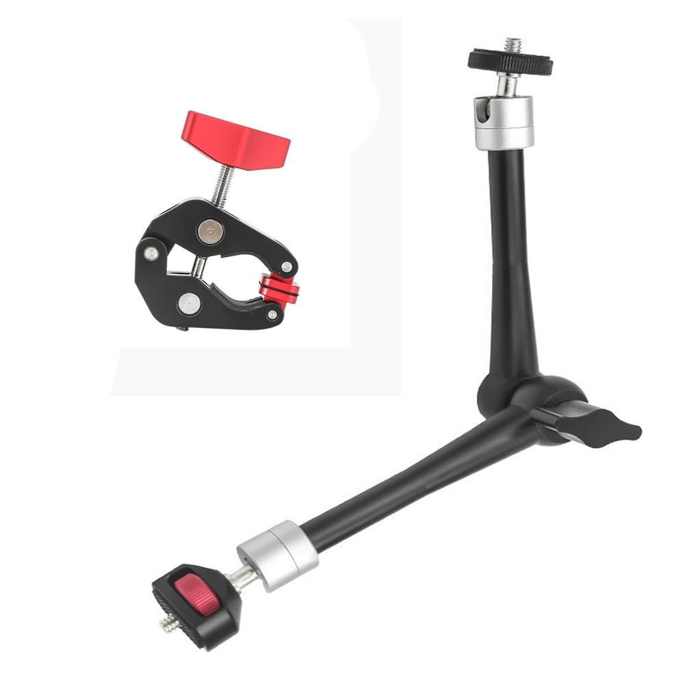 11" Adjustable Friction Power Articulating Magic Arm for DSLR Monitor Flash LED Video Light Vlog Cage Rig Tripod Gimbal (Color : Clamp w 11inch Arm)