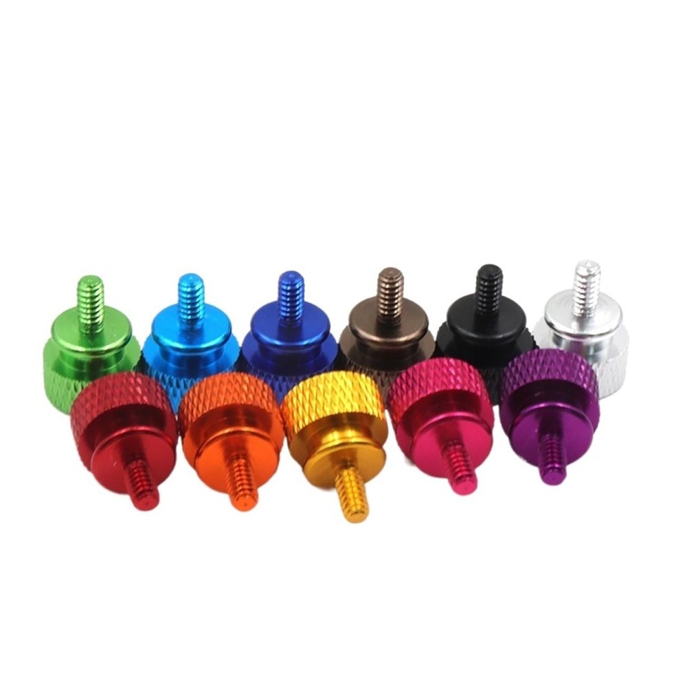 10pcs M3 Aluminum Step Thumb Screw Computer case Screw Knurled Hand Screws Anodized 11 Colors (Color : M3, Size : Gold)