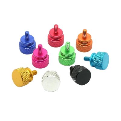 10pcs M3 M4 Aluminum Alloy Knurled Thumb Screws 6#32 for Computer Case Side Panel Hard Disk Hand Screw (Color : Ti-Grey, Size : 6-32)