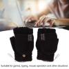 USB Heated Gloves - Electric Half Hand Double Sided Heating for Laptop and Computer, Warm Indoor and Outdoor Winter Gloves(black) view 2