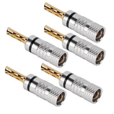 Audio Banana Plug, Solderless Serrated Banana Plug Multipurpose for Speaker Wire for 12 AWG to 18 AWG Speaker Wire (Black)