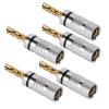 Audio Banana Plug, Solderless Serrated Banana Plug Multipurpose for Speaker Wire for 12 AWG to 18 AWG Speaker Wire (Black) view 1