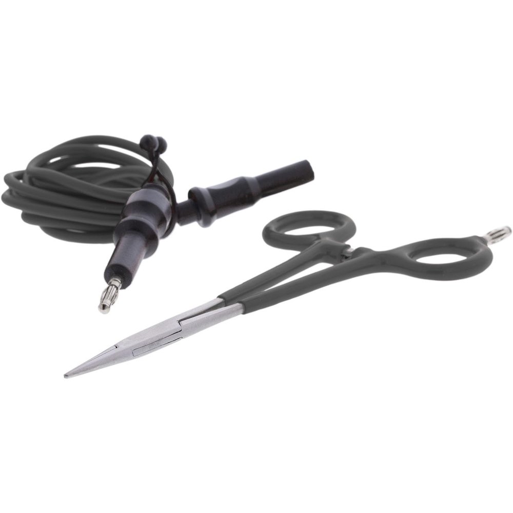 Jeweler's Basics - Straight Nose 6.25 Grounded Hemostats for Micro Welding (Black Handles)