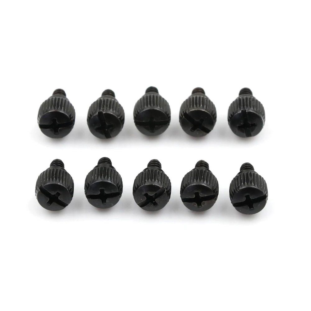 10pcs Computer Case Screws Black Or Nickel Computer Case Screw Hand Tighten Thumb Screw Overall Size Carbon Steel (Color : As pictures-01)