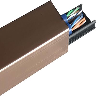 RAKKYO 150cm Long Cord Hider Floor Strip, Metal Cable Cover for Indoor Outdoor Wall Tv Speaker Wires Power Cords, Cable Hider Low Profile Wire Management (Color : Rose Gold, Size : Width 35mm)