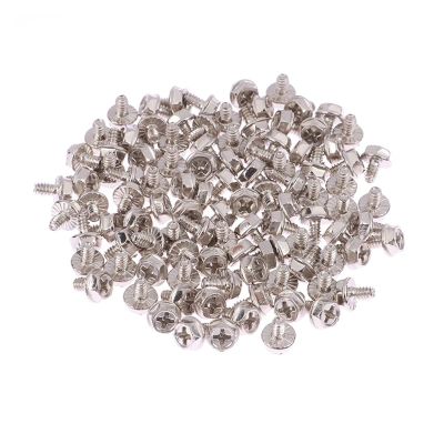 100pcs Toothed Hex 6/32 Computer PC Case Hard Drive Motherboard Mounting Screws for Motherboard PC Case CD-ROM Hard Disk (Color : Sliver)