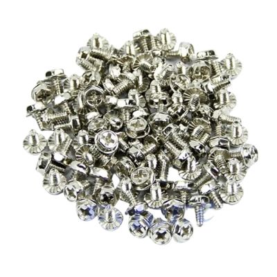 100pcs Toothed Hex 6/32 Computer PC Case Hard Drive Motherboard Mounting Screws