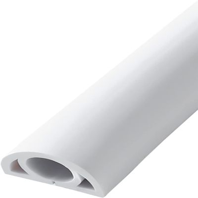 RAKKYO Flexible Cord Raceway Channel Cord Wire Management for Home Office Floor Wall, PVC Cable Hider, 1-15 M Long Extension Cord Cover Wide 20mm, Narrow (Color : Ligjt Grey, Size : 600cm (19.7ft))