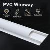RAKKYO Half Round Wire Management, Large Wide Cable Cover White PVC Plastic, Computer Screen Phone Charger Cord Track, Office Warehouses Events Exhibitions, 197 inch Long Weatherproof No Trip (Size : view 3