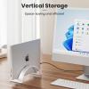 Acrylic Vertical Laptop Stand for Desk,Acrylic Invisible Desktop Notebook Dock,Vertical Laptop Holder Space-Saving Organizer for All MacBook, Surface, Samsung, HP, Dell view 2