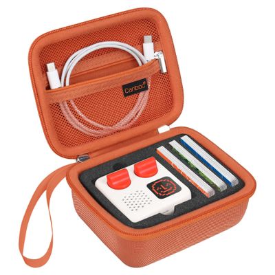 Canboc Carrying Case Compatible with Yoto Mini (2024 Edition) Bluetooth Travel Audio & Music Player, Hard Bag fit Speaker Plays Audiobook Cards and Cable, Orange (Case Only)