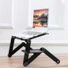 Adjustable Folding Computer Stand Lazy Dormitory Office Bed Aluminum Alloy Laptop Desk with Fan Portable view 1