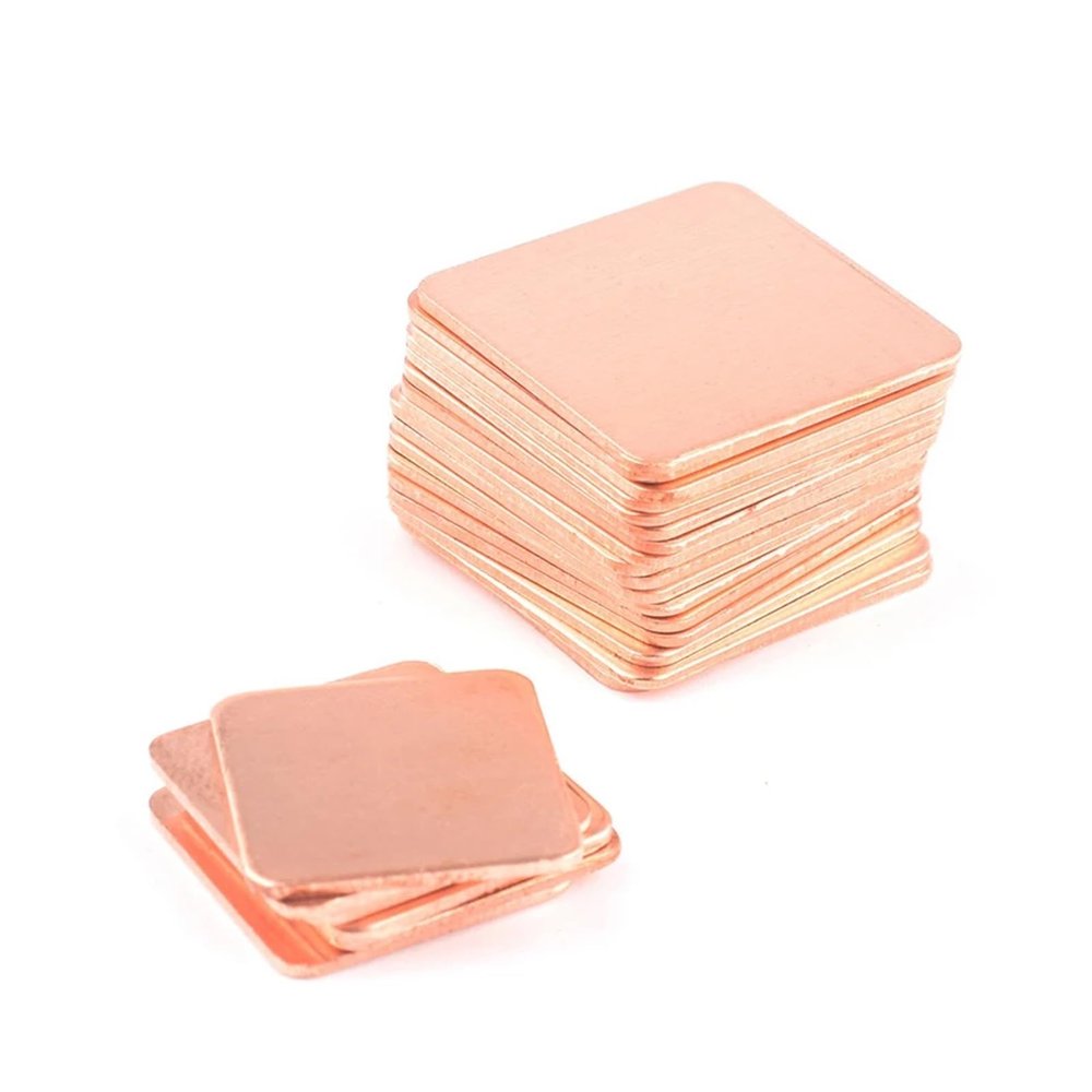 10Pcs 0.3-2.0mm Laptop Copper Strip Shim Thermal Pad Heatsink Sheet for GPU CPU Chip Cooling (Color : Copper, Size : 15x15x2.0mm)