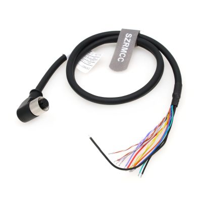 SZRMCC Sensor Actuator Cable M12 12 pin Female Angled Flying Lead Cable for Cognex 7000 8000 DataMan 262 300 360 Code Reader Sick Sensor Vision (10m)