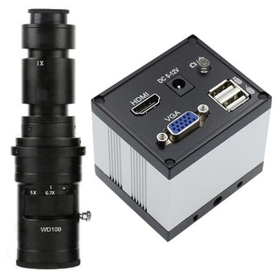2MP VGA HDMI Digital Industrial Microscope Video Camera For Repair Phone Solder & 500X C-Mount Lens