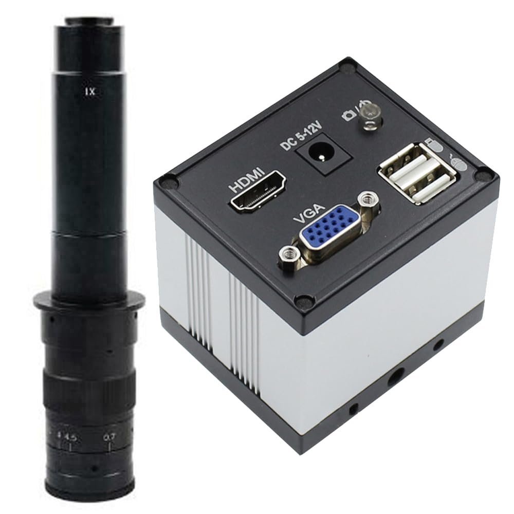 2MP VGA HDMI Digital Industrial Microscope Video Camera For Repair Phone Solder & 300X C-Mount Lens
