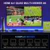 4K HDMI Multiviewer Switch 4x1 with PIP, PORTTA Quad Multi Viewer Seamless Switcher 4 in 1 Out with Toslink, 3.5mm Audio Output Support 4K 30Hz, 6 Viewing Modes, Downscaler, Compatible with PS4 Xbox view 2