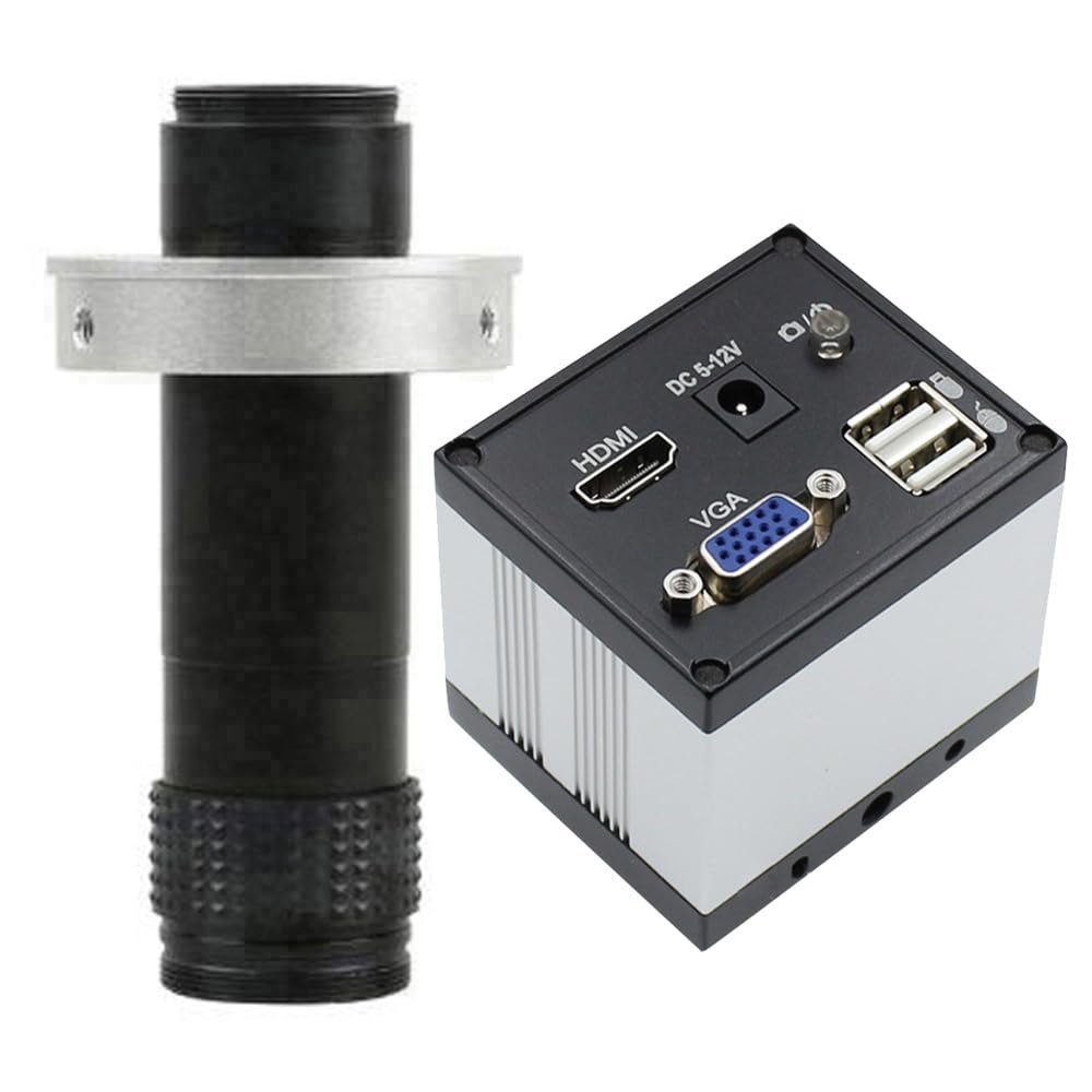 2MP VGA HDMI Digital Industrial Microscope Video Camera For Repair Phone Solder & 120X C-Mount Lens