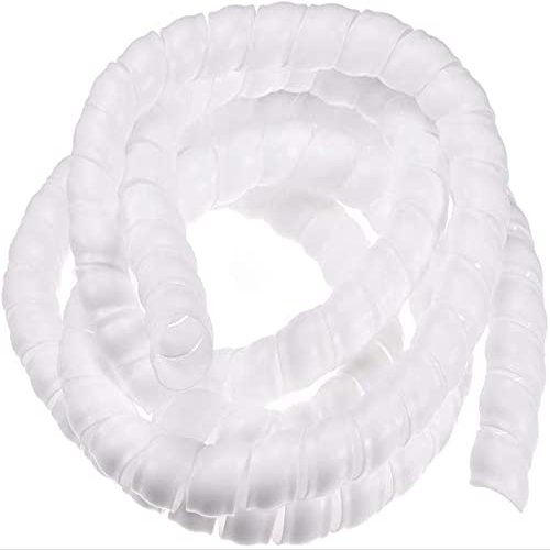 XYWHPGV Flexible Spiral Wrap Around Cable Management Cable Management Sleeve 19mm x 22mm Computer Cable Management Cable 2m Length White(e1826 8c3