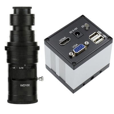 2MP VGA HDMI Digital Industrial Microscope Video Camera For Repair Phone Solder & 200X C-Mount Lens
