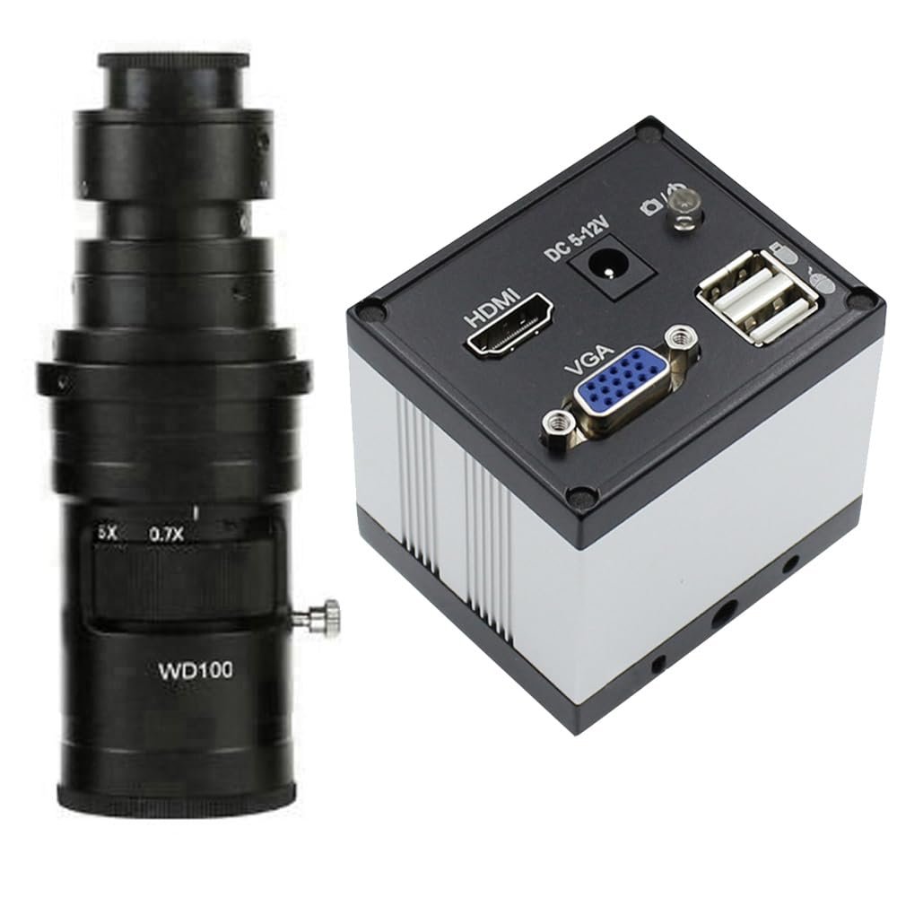 2MP VGA HDMI Digital Industrial Microscope Video Camera For Repair Phone Solder & 200X C-Mount Lens